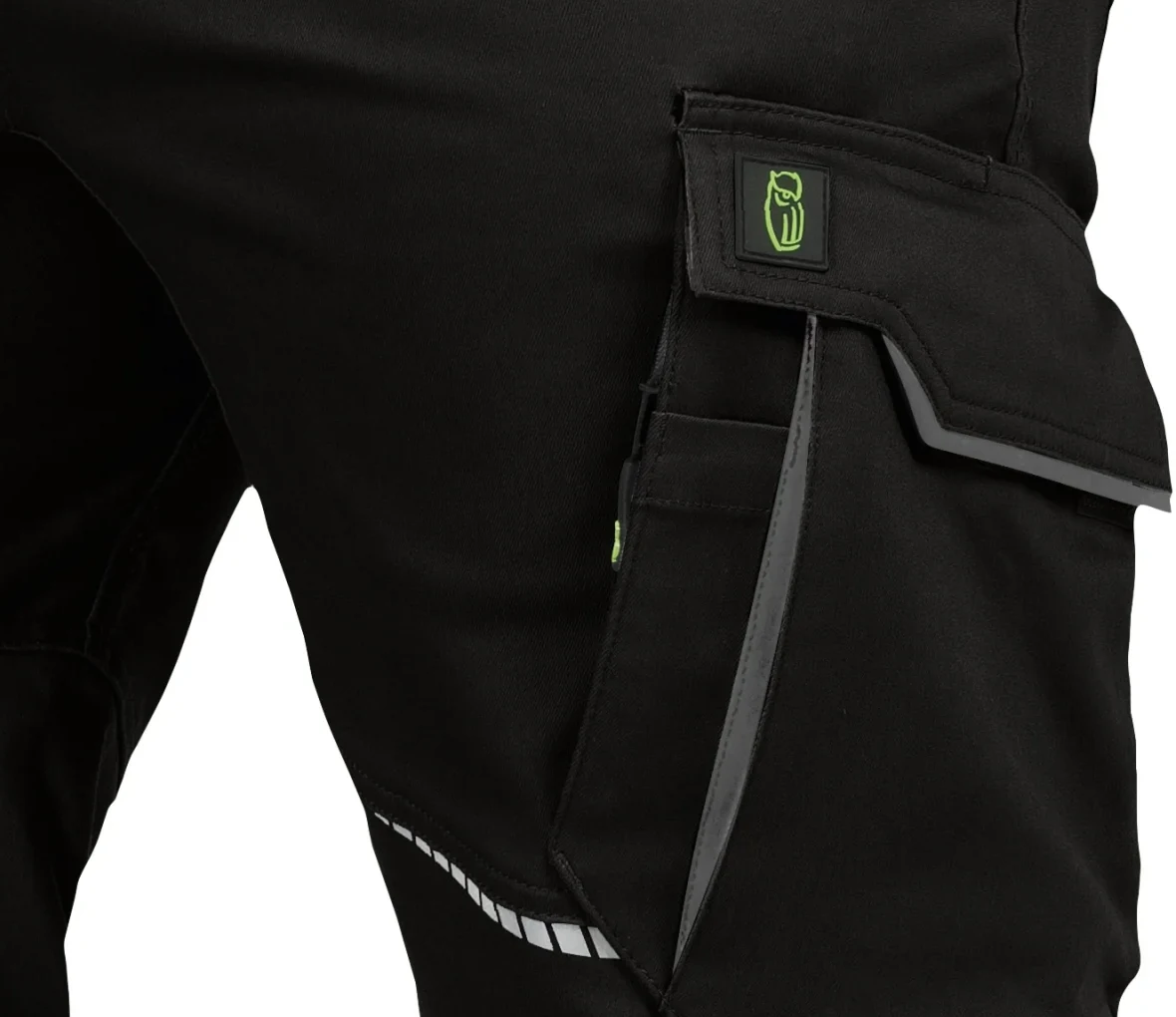 Beintasche einer Workwear-Hose mit Reflexpaspel, Produktabbildung